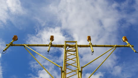 airport approach lights and airplane