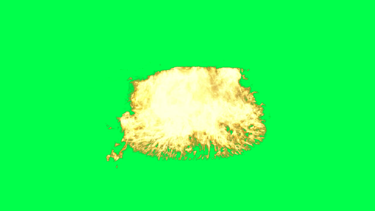 explosión de fuego en pantalla verde