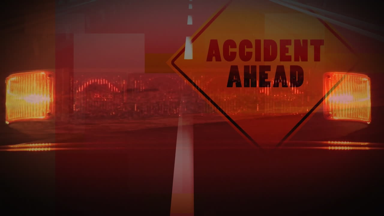 Animation of police car siren and lights on the road