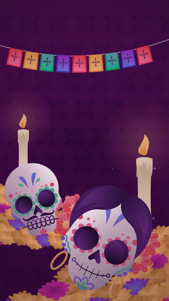 dia de muertos 휴일의 배경 애니메이션