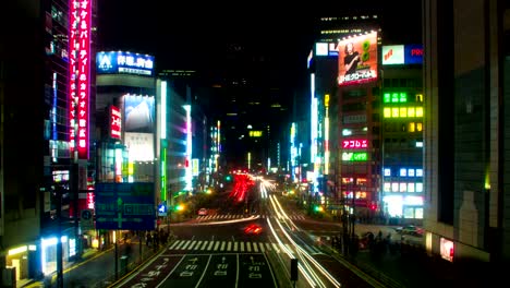 night lapse at shinjuku south side zoom in