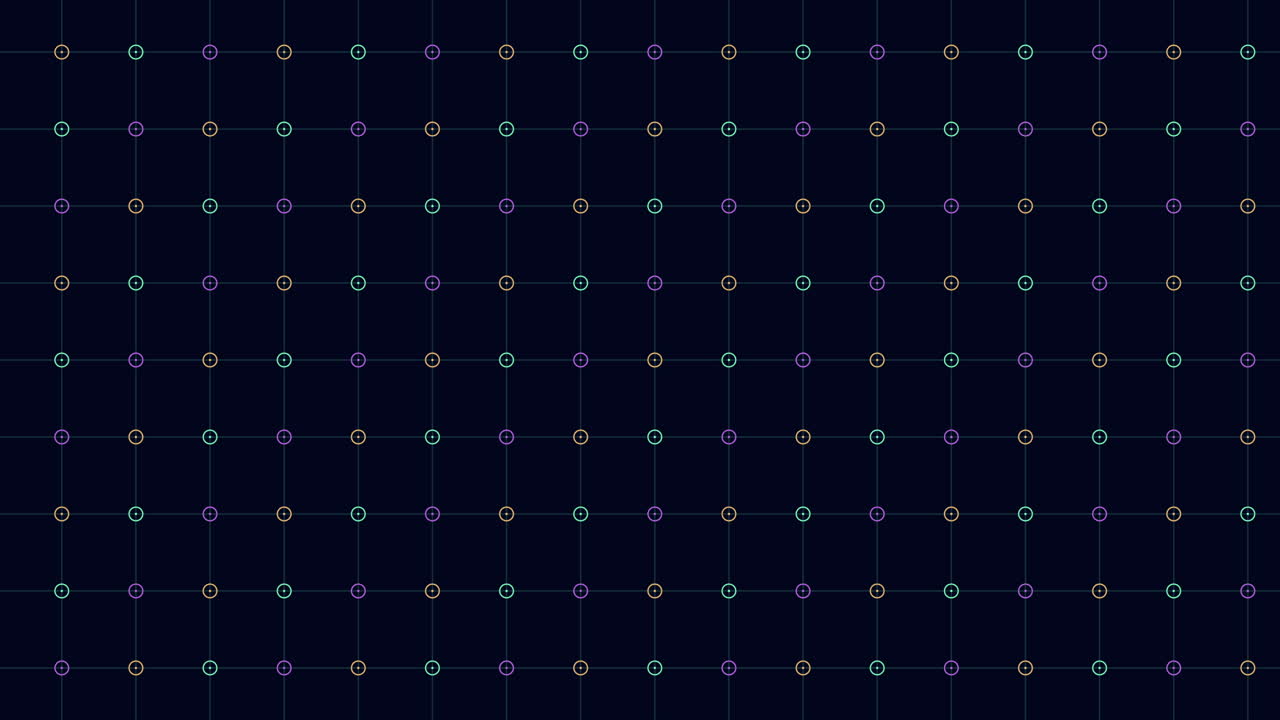 네온 컬러의 링과 도트 패턴