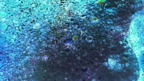 colorful liquid bubbles macro