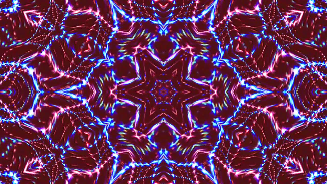patrón de kaleidoscopio abstracto con colores rojos. mandala mágica. 4k