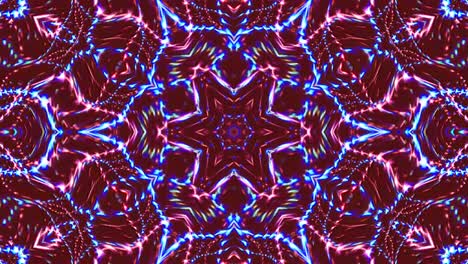 patrón de kaleidoscopio abstracto con colores rojos. mandala mágica. 4k