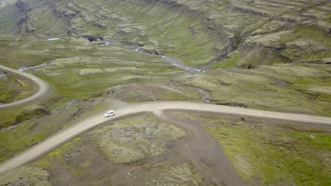 vista aérea de una carretera sinuosa en islandia