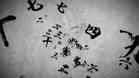 japanese chinese style brush writing particle loop animation background