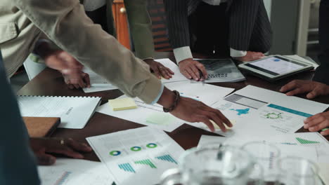 business meeting and data analysis