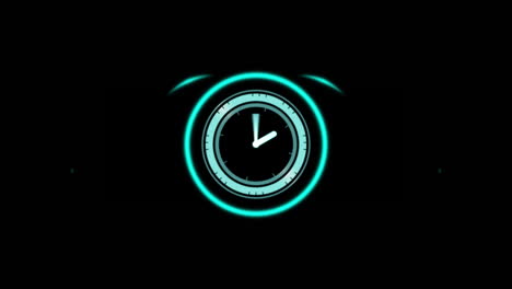 animación del reloj sobre fondo negro
