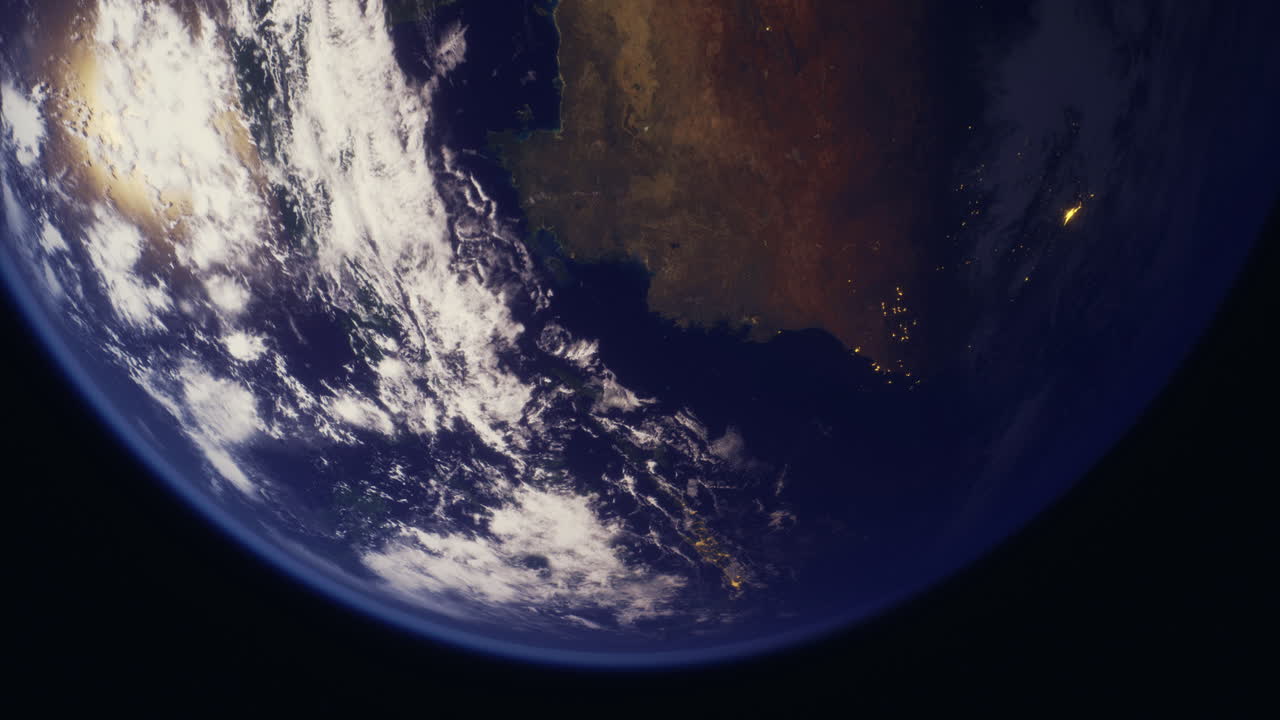 Vista de la Tierra desde el espacio capturando la costa de Texas y formaciones de nubes