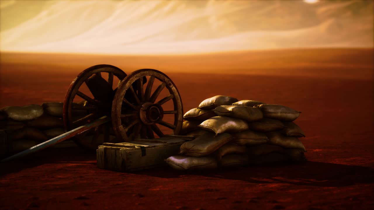 미국 내전 동안 모래 봉투 뒤에 총