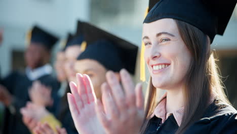 graduation ceremony with students clapping
