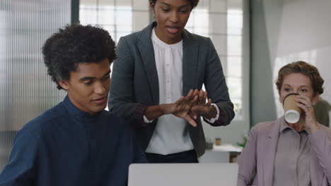 diverse-business-people-brainstorming-african-american-team-leader-woman-discussing-startup-company-development-project-sharing-investment-strategy-managing-corporate-team-using-laptop-computer