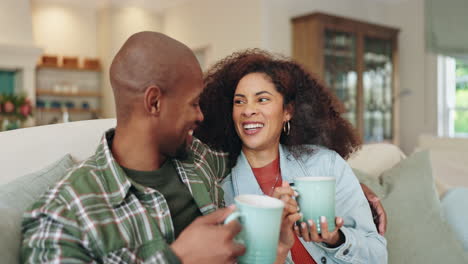 couple drinking coffee at home