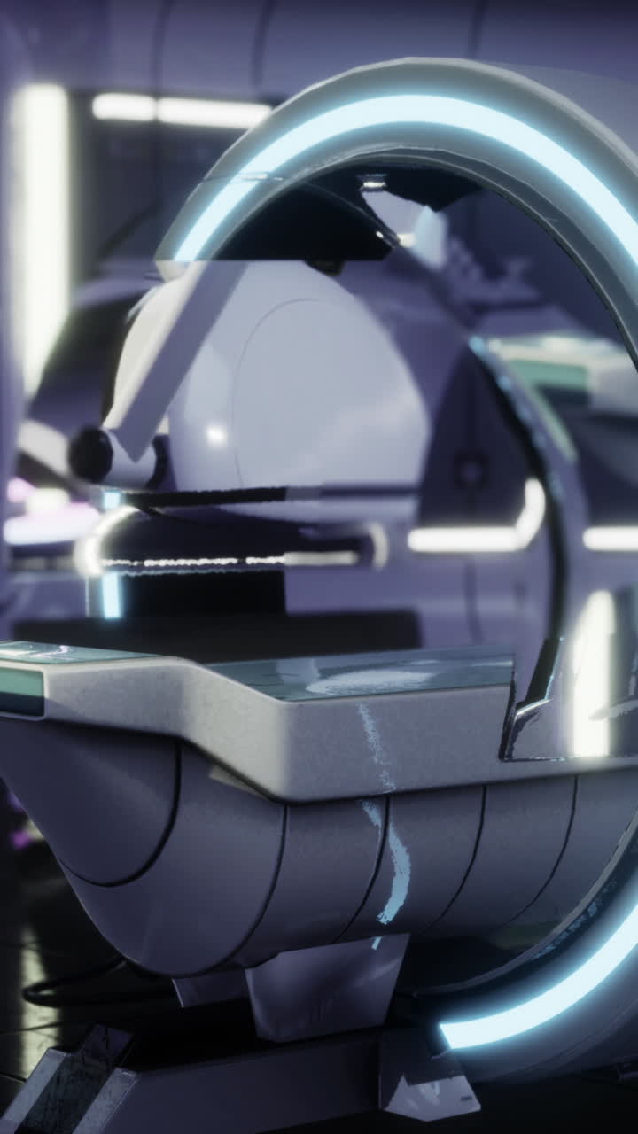 Advanced mri machine in a futuristic medical facility showcasing technology