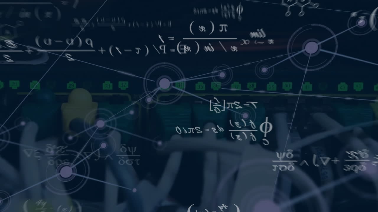 컴퓨터 서버를 통해 수학적 데이터 처리의 애니메이션