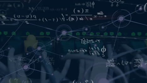 animación del procesamiento de datos matemáticos a través de servidores informáticos