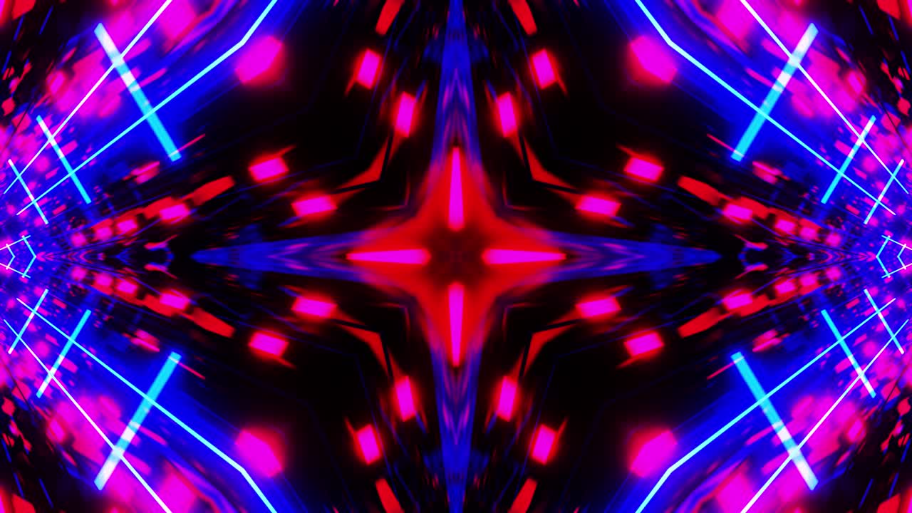 Loop VJ Caleidoscopio Neon Blu Rosso 009