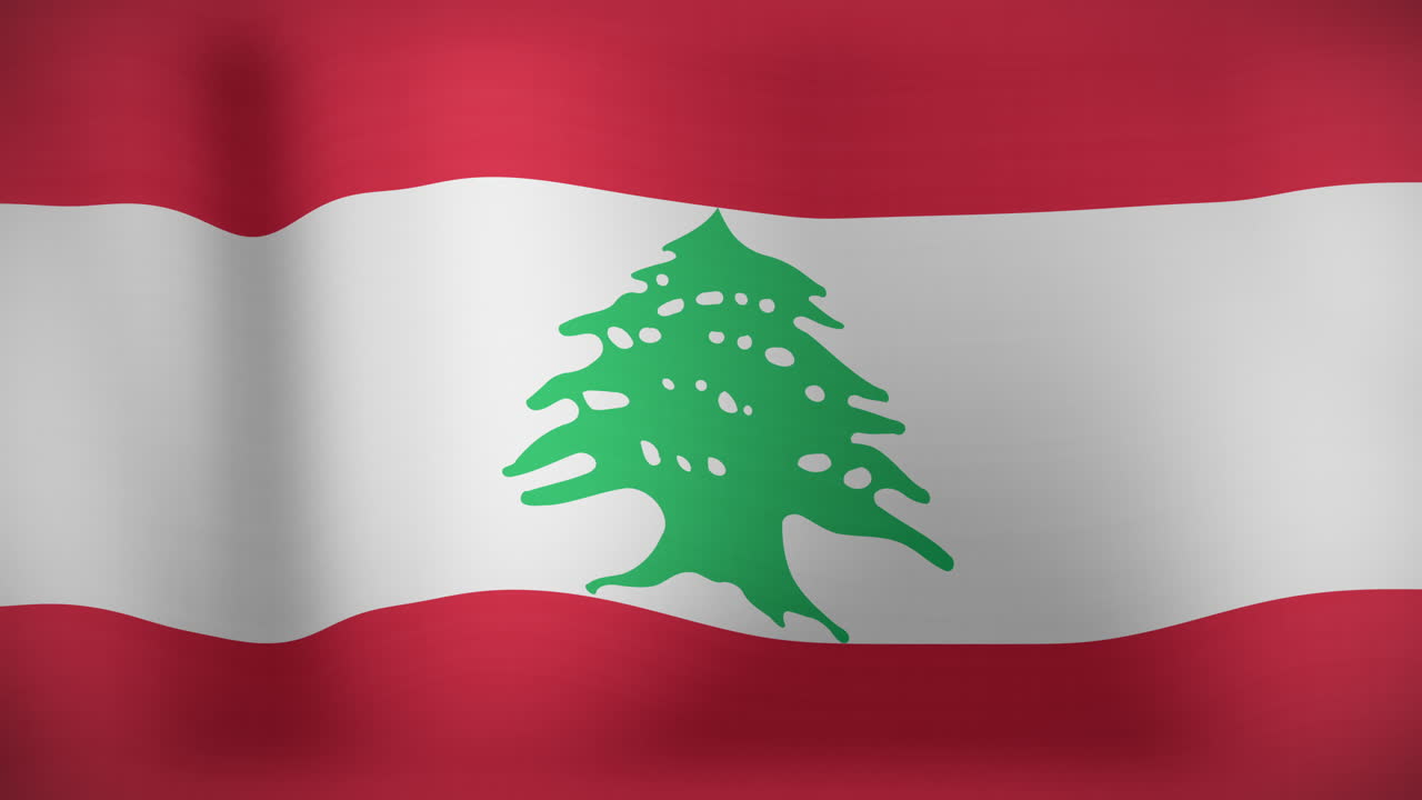 Animation of waving flag of lebanon