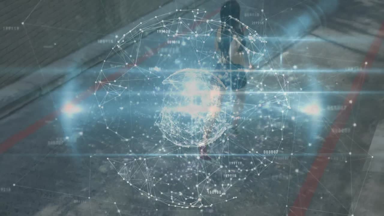 야외 운동을 하는 여성에 대한 연결 네트워크의 활성화