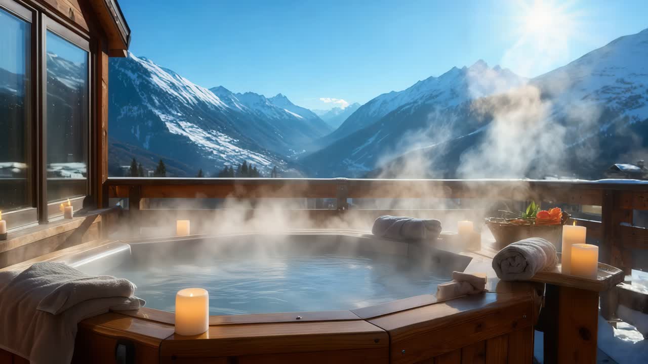 고급스러운 산악 핫 경험