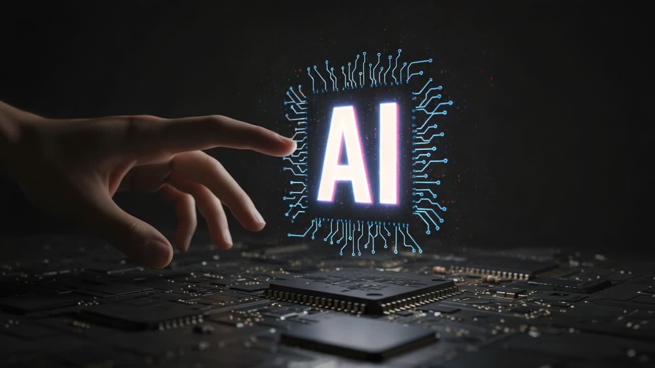 Exploring the Frontiers of Technology: A Visual Representation of Artificial Intelligence Emerging from a Circuit Board, Highlighting Innovation and Connectivity
