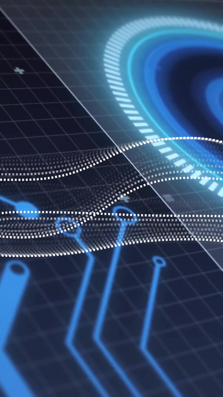 Animazione di elaborazione digitale dei dati su scansione dello scope e circuito stampato