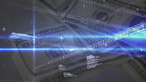 Animation-of-binary-coding-processing-over-american-dollar-banknotes