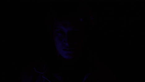 Red Lit Portrait of a Young Adult