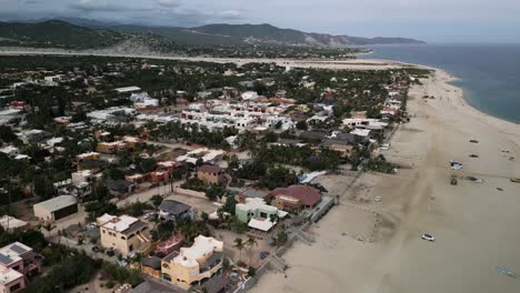 aerial of los barriles town in la paz municipality, baja california sur, mexico travel destination