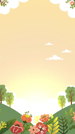 beautiful spring landscape illustration