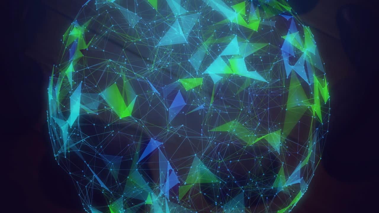 animación de un globo de formas sobre un fondo negro