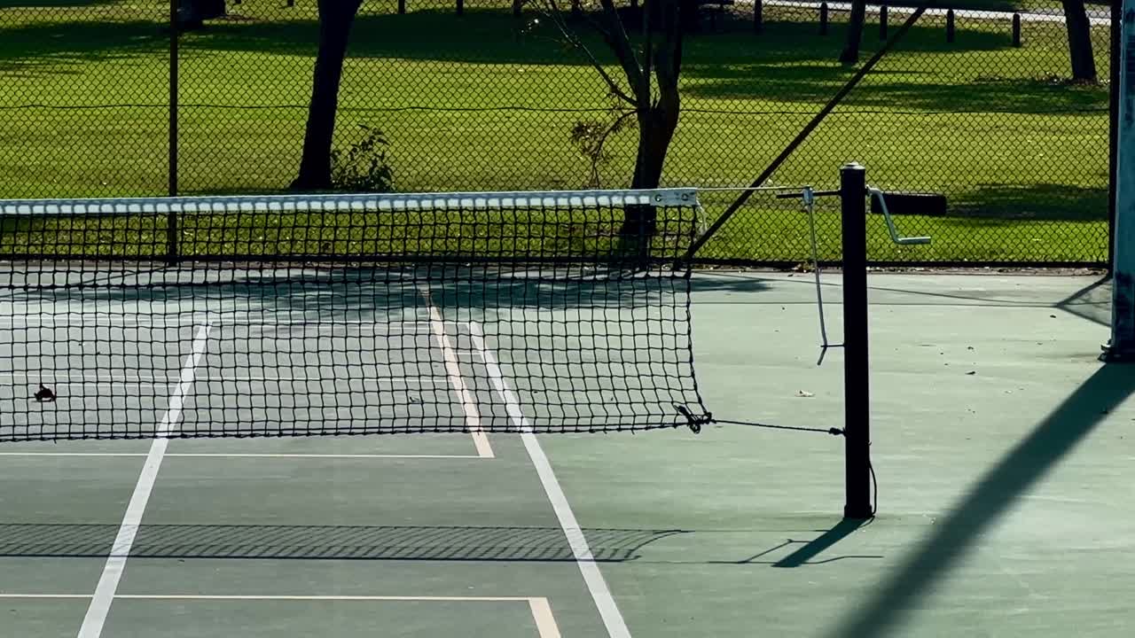 Tennis court closeup net green turf Perth Australia