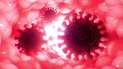 a coronavirus moving inside the body. looped high-quality video.