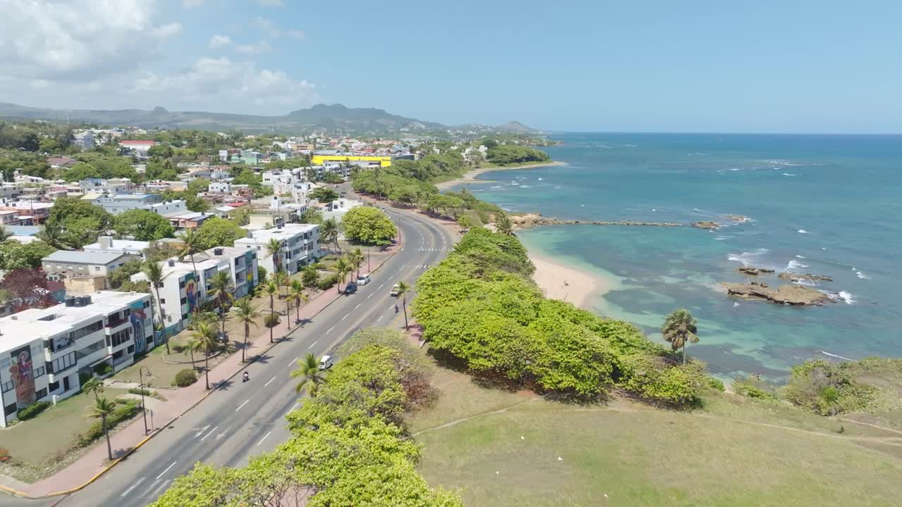 Drone view over Puerto Plata beaches, Dominican Republic