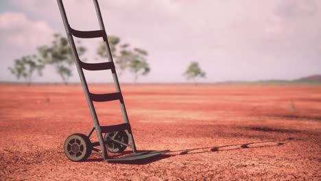 small trolley cart in the desert