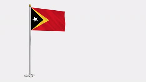 loop video of east timor flag  fluttering in the wind, slow motion video of 4k , with alpha channel