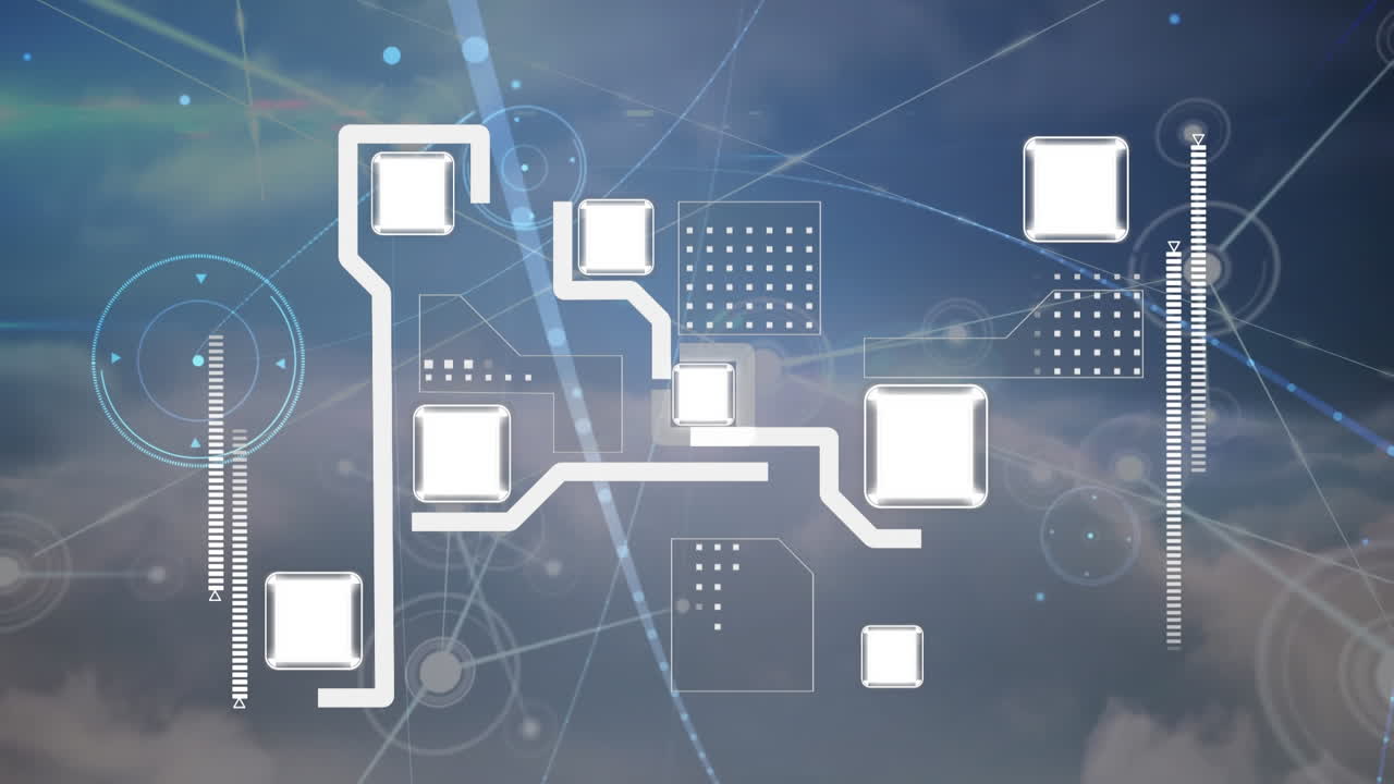 데이터 처리 및 연결 네트워크의 애니메이션