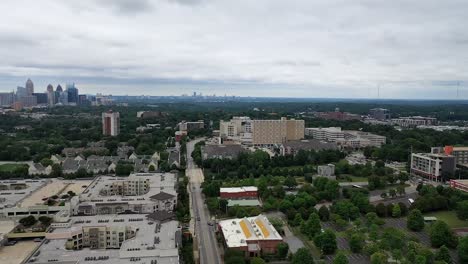 PANO-DRONE-VIEW-OF-BUCKHEAD,-MIDTOWN-AND-DOWNTOWN-ATLANTA-GA