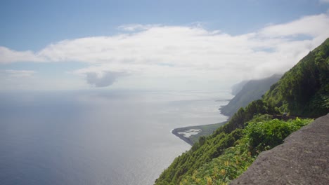 san jorge island landscape view located in the azores archipelago