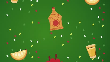 tequila mexicana y patrón de comida