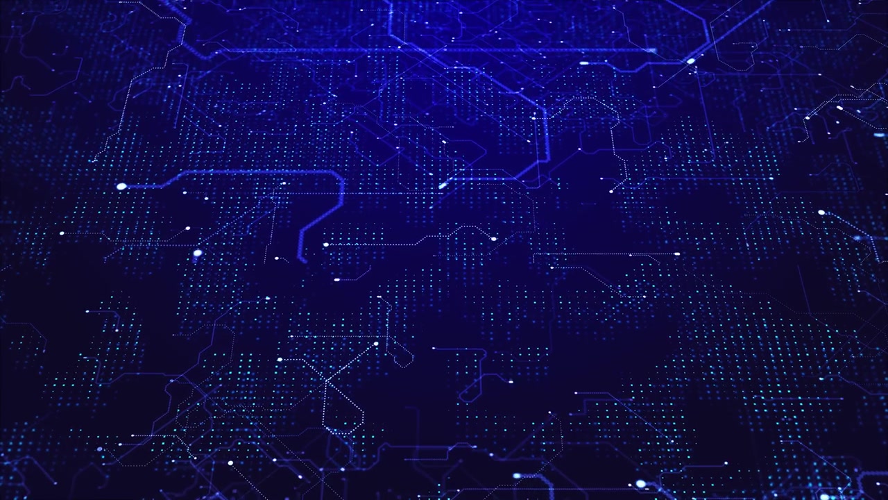 Abstract blue network map displays nodes dotted regions connecting routes layered digital lines