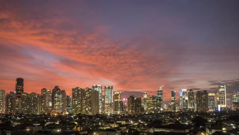 beautiful time lapse of jakarta downtown at dusk