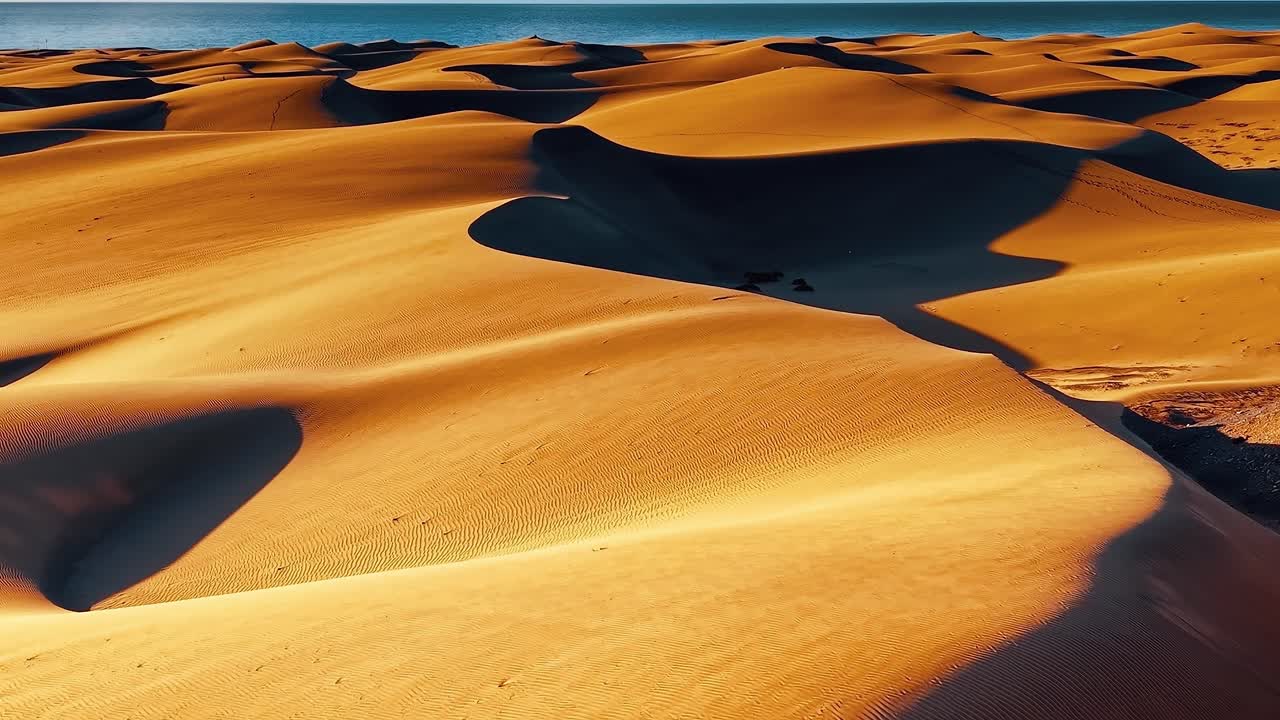 Vista di dune di sabbia e palme a Gran Canaria, Spagna