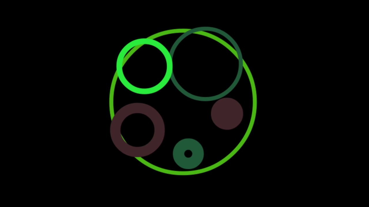 Animation colorful geometric shape isolate on black background.