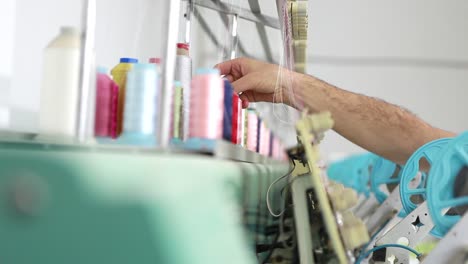 sewing machine textile in factory