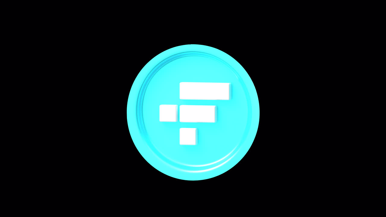 FTX Cryptocurrency Coin Rotating on Black Background