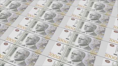 Billetes-De-2000-Dinares-Serbios-Impresos-Por-Una-Prensa-Monetaria