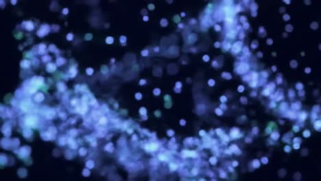 a mesmerizing display of blue and green bokeh particles floating in the dark, creating an ethereal atmosphere in visual art