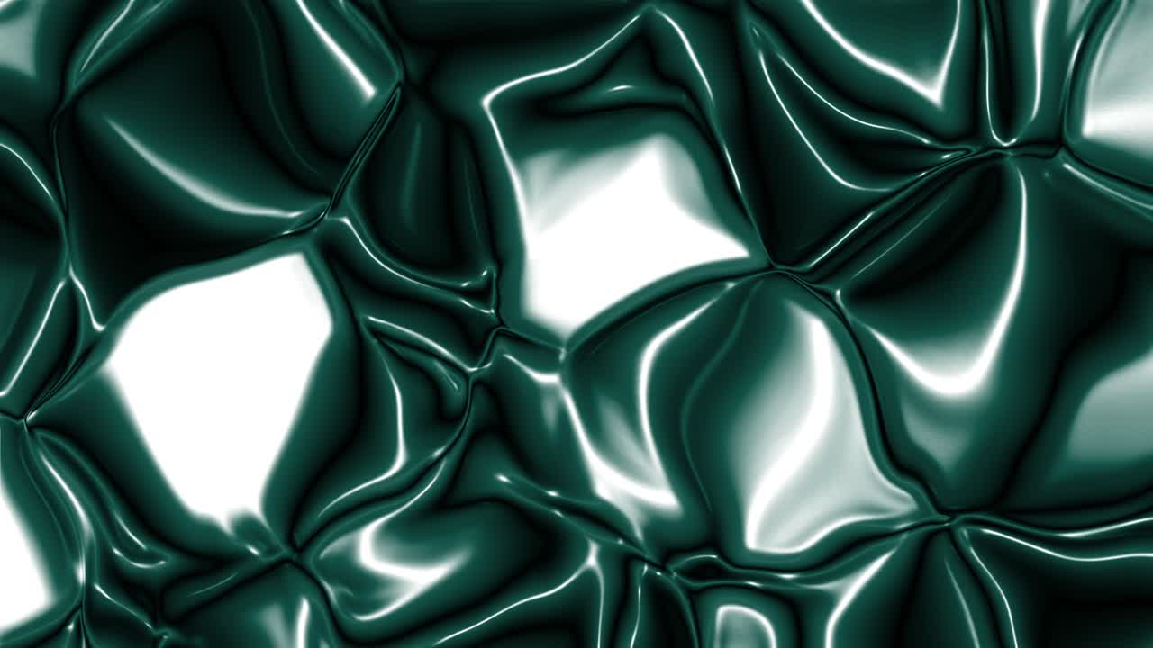 Superficie astratta di metallo liquido verde scuro con riflessi cangianti